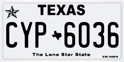 TX license plate CYP6036