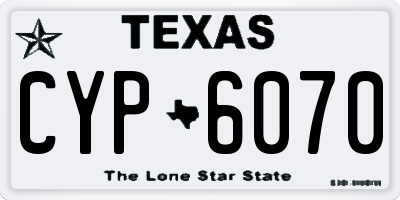TX license plate CYP6070