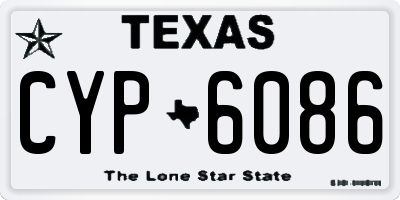TX license plate CYP6086