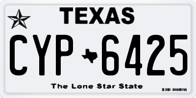 TX license plate CYP6425