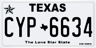 TX license plate CYP6634