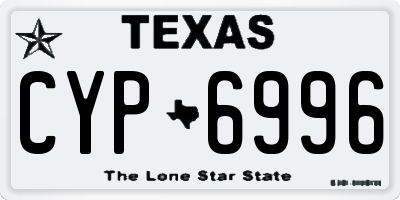 TX license plate CYP6996