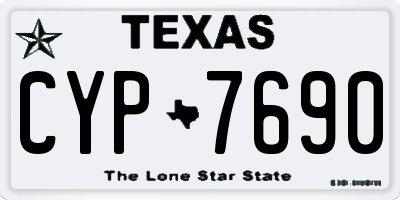 TX license plate CYP7690