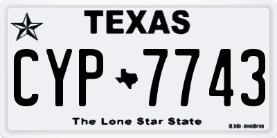 TX license plate CYP7743