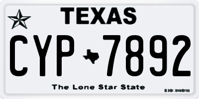 TX license plate CYP7892