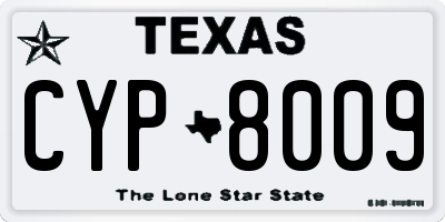 TX license plate CYP8009