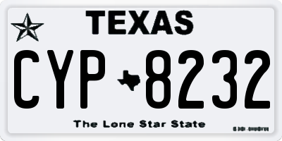 TX license plate CYP8232