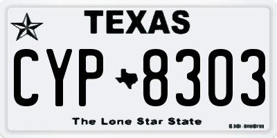 TX license plate CYP8303