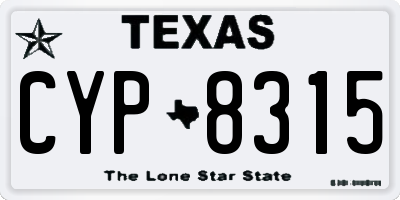TX license plate CYP8315