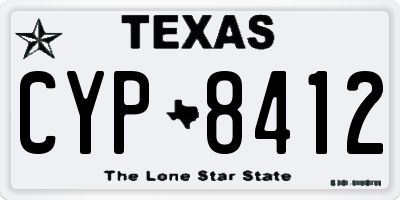 TX license plate CYP8412