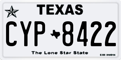TX license plate CYP8422