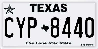 TX license plate CYP8440