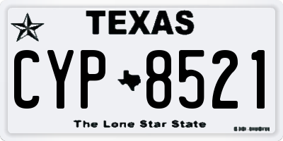 TX license plate CYP8521