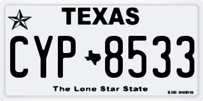 TX license plate CYP8533