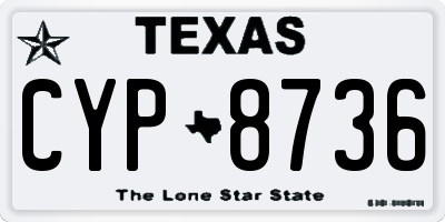 TX license plate CYP8736