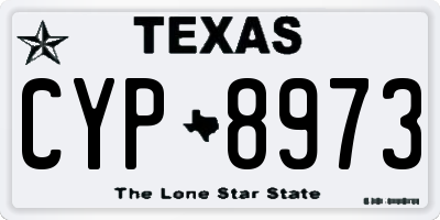 TX license plate CYP8973