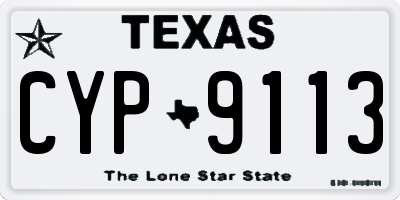TX license plate CYP9113