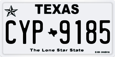 TX license plate CYP9185