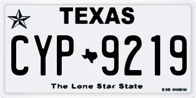 TX license plate CYP9219