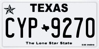 TX license plate CYP9270