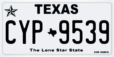 TX license plate CYP9539