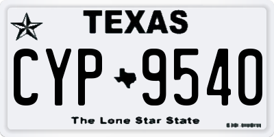 TX license plate CYP9540