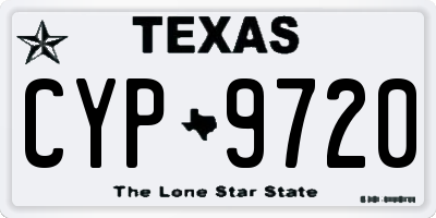 TX license plate CYP9720