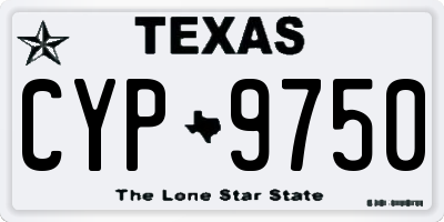 TX license plate CYP9750