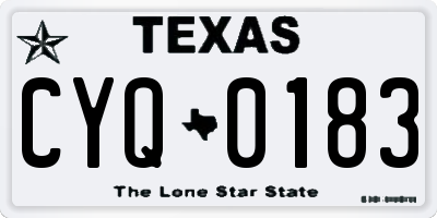 TX license plate CYQ0183