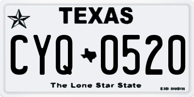 TX license plate CYQ0520
