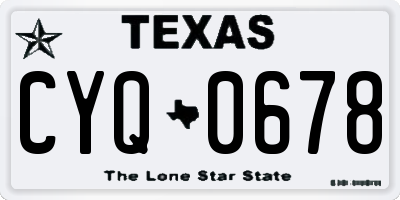 TX license plate CYQ0678