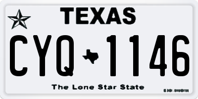 TX license plate CYQ1146