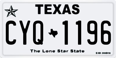 TX license plate CYQ1196