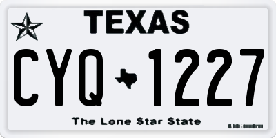 TX license plate CYQ1227