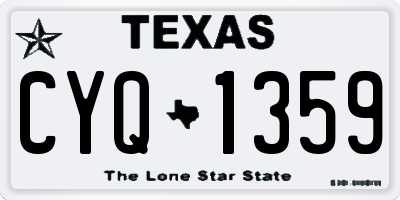 TX license plate CYQ1359