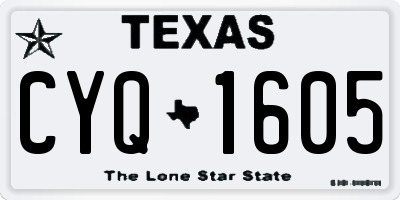 TX license plate CYQ1605