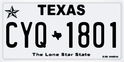 TX license plate CYQ1801