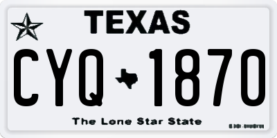 TX license plate CYQ1870