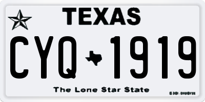 TX license plate CYQ1919