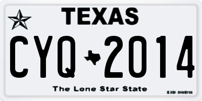 TX license plate CYQ2014