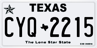 TX license plate CYQ2215