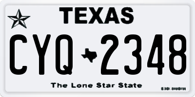 TX license plate CYQ2348