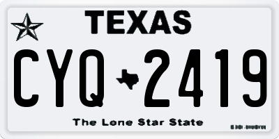TX license plate CYQ2419