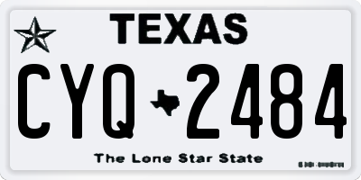 TX license plate CYQ2484