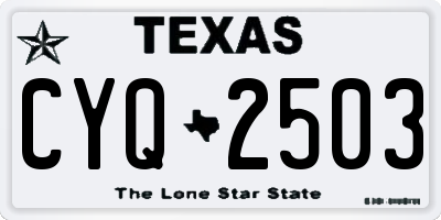 TX license plate CYQ2503
