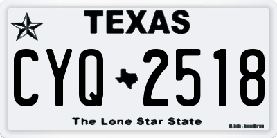 TX license plate CYQ2518