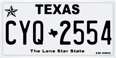 TX license plate CYQ2554
