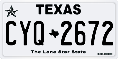 TX license plate CYQ2672