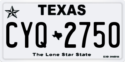 TX license plate CYQ2750
