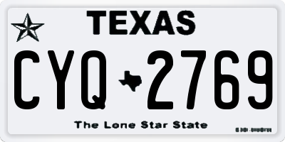 TX license plate CYQ2769